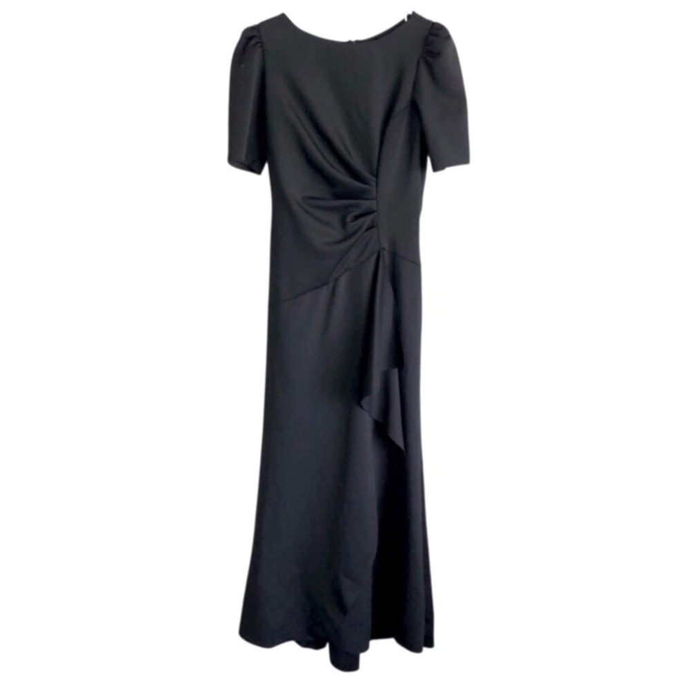 Xscape Ruffle Puff Sleeve Dress - Black NWT - Picture 2 of 7